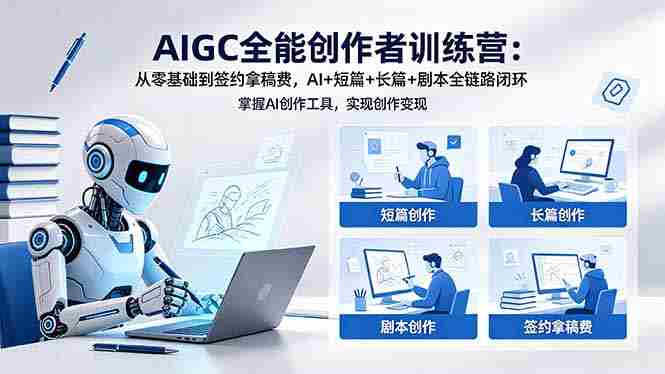 （18403期）AIGC全能创作者训练营：从零基础到签约拿稿费，AI+短篇+长篇+剧本全链路闭环-创业云网赚项目