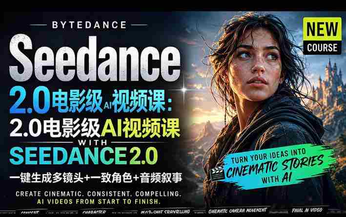 字节跳动的Seedance 2.0 AI电影视频生成制作教程，一键生成多镜头+一致角色+音频叙事-中英字幕-创业云网赚项目