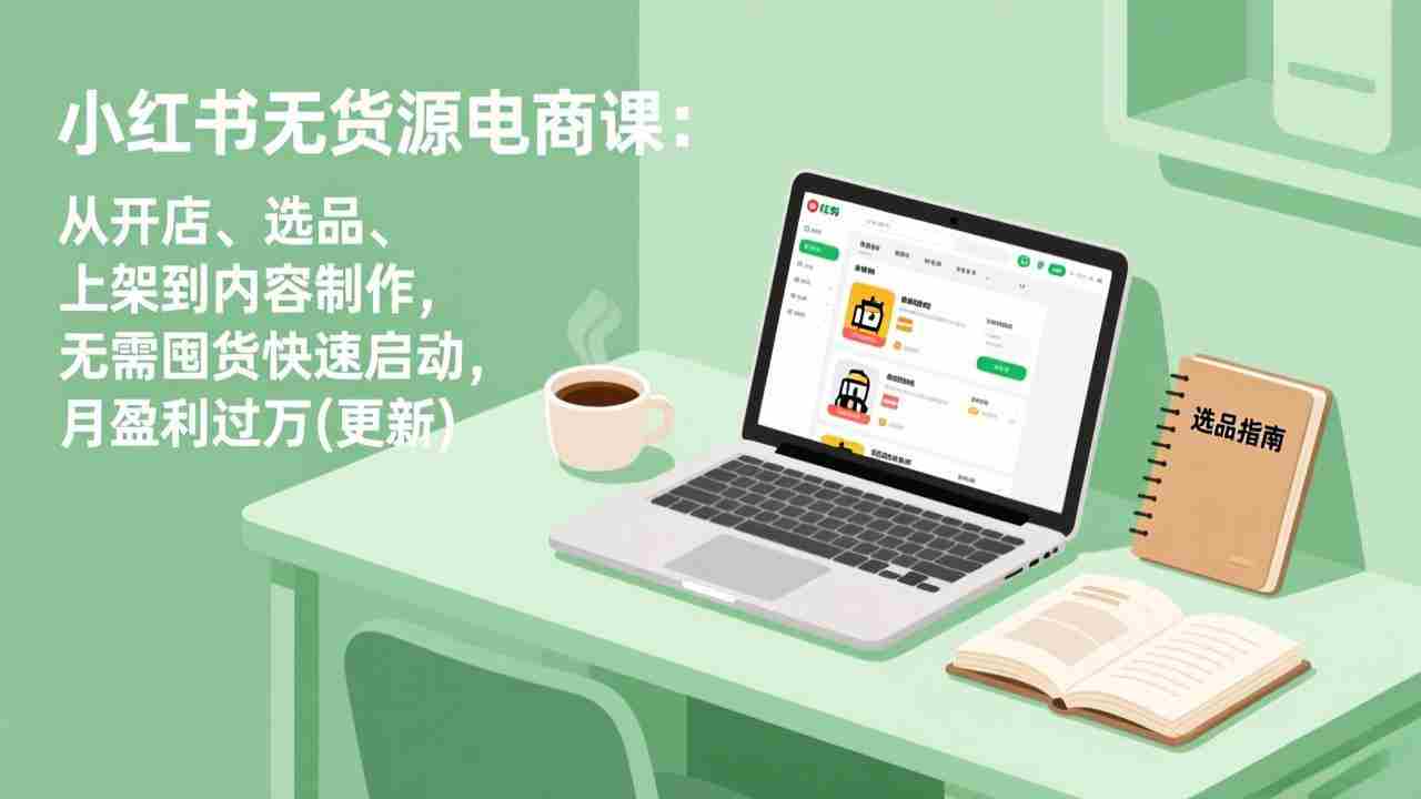 （18420期）小红书无货源电商课(5月12更新)：从开店、选品、上架到内容制作，无需囤货快速启动，月盈利过万-创业云网赚项目