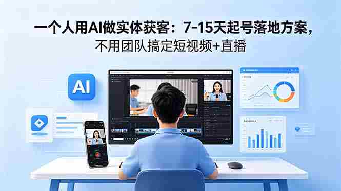 （18432期）一个人用AI做实体获客：7-15天起号落地方案，不用团队搞定短视频+直播-创业云网赚项目
