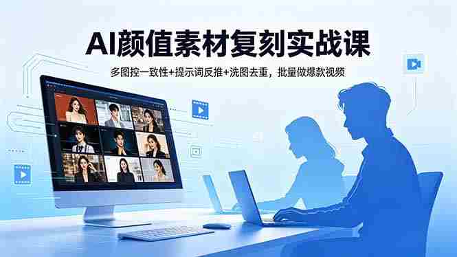 （18450期）AI颜值素材复刻实战课，多图控一致性+提示词反推+洗图去重，批量做爆款视频-创业云网赚项目