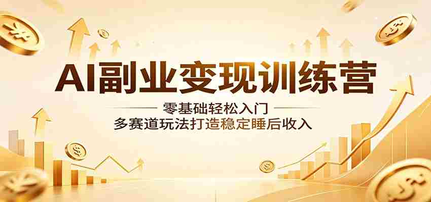 AI副业变现训练营：零基础轻松入门，多赛道玩法打造稳定睡后收入-创业云网赚项目