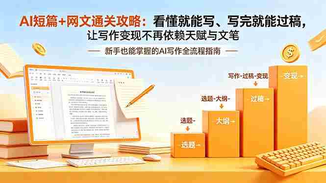 （18486期）AI短篇+网文通关攻略-更新4月：看懂就能写、写完就能过稿，让写作变现不再依赖天赋与文笔-创业云网赚项目