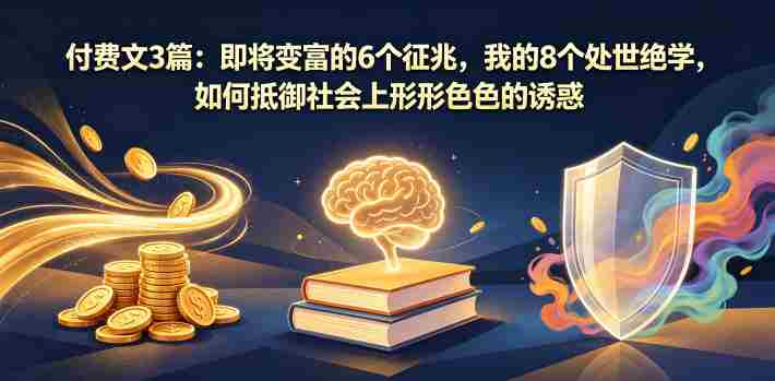 付费文3篇：即将变富的6个征兆，我的8个处世绝学，如何抵御社会上形形色色的诱惑-创业云网赚项目