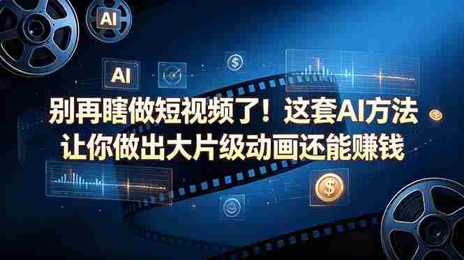 （18549期）别再瞎做短视频了！这套 AI 方法让你做出大片级动画还能赚钱【原创双语字幕】-创业云网赚项目