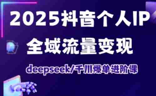 抖音个人IP全域流量变现进阶课，deepseek千川爆单进阶课（更新2026年05月）-创业云网赚项目