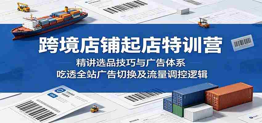 跨境店铺起店特训营：精讲选品技巧与广告体系，吃透全站广告切换及流量调控逻辑-创业云网赚项目