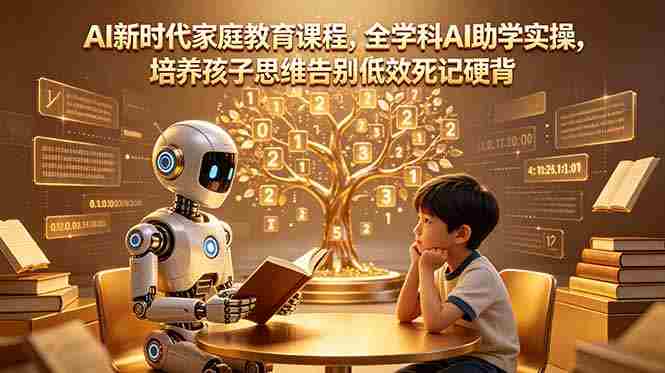 （18745期）AI新时代家庭教育课程，全学科AI助学实操，培养孩子思维告别低效死记硬背-创业云网赚项目