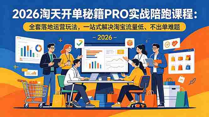 （18844期）2026淘天开单秘籍PRO实战陪跑课程：全套落地运营玩法，一站式解决淘宝流量低、不出单难题-创业云网赚项目