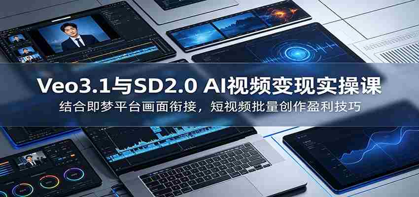 Veo3.1与SD2.0 AI视频变现实操课课：结合即梦平台画面衔接，短视频批量创作盈利技巧-创业云网赚项目