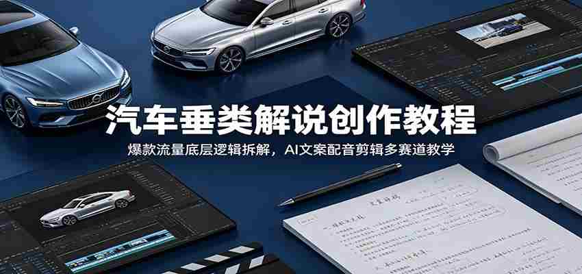 汽车垂类解说创作教程：爆款流量底层逻辑拆解，AI文案配音剪辑多赛道教学-创业云网赚项目