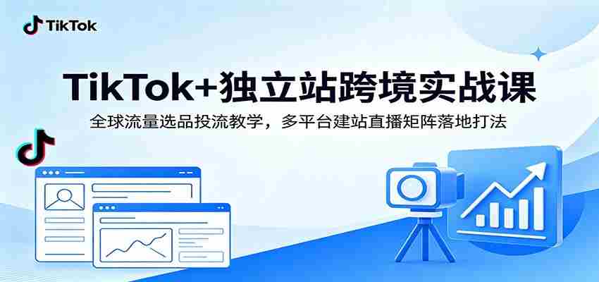 TikTok+独立站跨境实战课：全球流量选品投流教学，多平台建站直播矩阵落地打法-创业云网赚项目