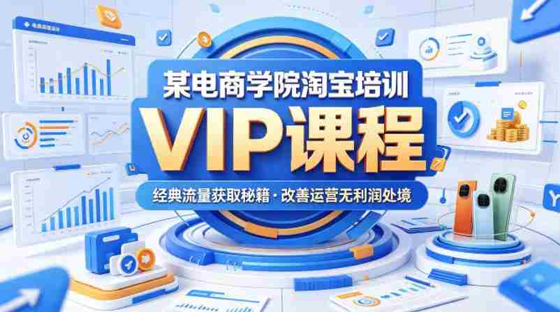 某电商学院淘宝培训VIP课程，各种经典有用的流量获取秘籍，改善运营产品没利润的处境（2026年6月）-创业云网赚项目