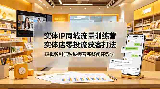 （18999期）实体IP同城流量训练营：实体店零投流获客打法，短视频引流私域锁客完整闭环教学-创业云网赚项目