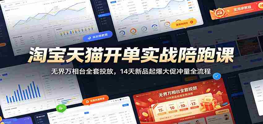 淘宝天猫开单实战陪跑课：无界万相台全套投放，14天新品起爆大促冲量全流程-创业云网赚项目