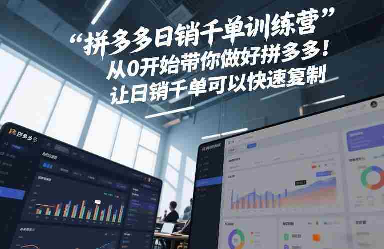 拼多多日销千单训练营，从0开始带你做好拼多多，让日销千单可以快速复制(更新26年6月)-创业云网赚项目