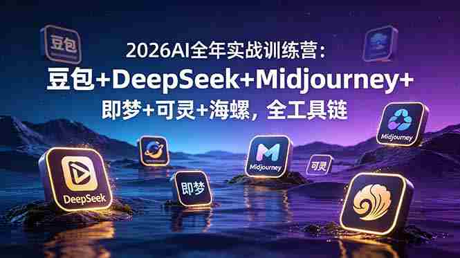 （19038期）2026AI全年实战训练营：豆包+DeepSeek+Midjourney+即梦+可灵+海螺，全工具链-创业云网赚项目