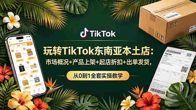 （19045期）玩转TikTok东南亚本土店：市场概况+产品上架+起店折扣+出单发货，从0到1全套实操教学-创业云网赚项目